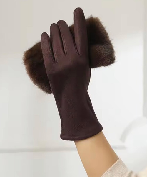 手袋 「 ammy. / エイミードット 」 2WAY フェイク ファー