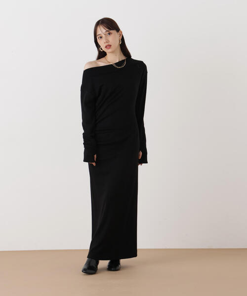ピンキー＆ダイアン（PINKY&DIANNE）/◆ウールジャージタックドレープロングワンピース PINKY&DIANNE（ピンキー アンド ダイアン） ワンピース ウールジャージ