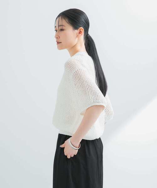 「URBAN RESEARCH」 半袖ニット FREE ホワイト レディース_画像7