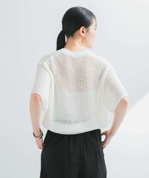 「URBAN RESEARCH」 半袖ニット FREE ホワイト レディース_画像8