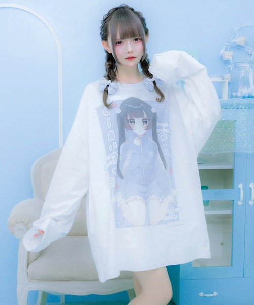 mine by LAFARY tシャツ ちゃおくーあいロングTシャツ レディース