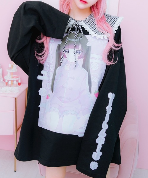 mine by LAFARY tシャツ ちゃおくーあいロングTシャツ レディース