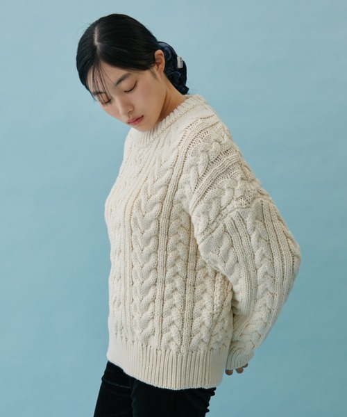 FUULLY STUDIO ニット セーター ローゲージケーブルニットプルオーバー