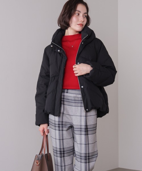 Risa　Boujeloud　モカ ボリューム襟　　ダウンジャケット Boujeloud モカベージュ ボリューム襟 レディース ダウンジャケット