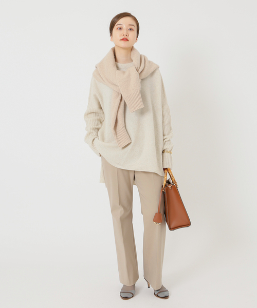 IENA イエナ 畦クルーネックプルオーバー 長袖ニット ブラウン ウール F IENA（イエナ）の「畦クルーネックプルオーバー◇（）」 - WEAR