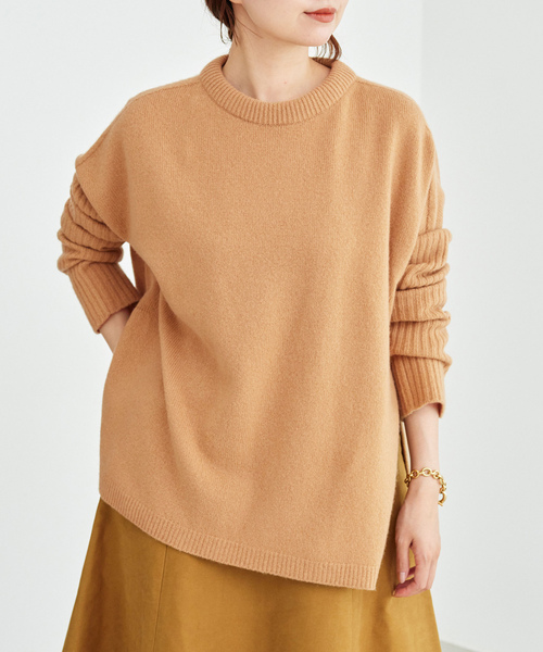 IENA イエナ 畦クルーネックプルオーバー 長袖ニット ブラウン ウール F IENA（イエナ） 長袖ニット - ブラウン レディース : ZOZOTOWN Yahoo