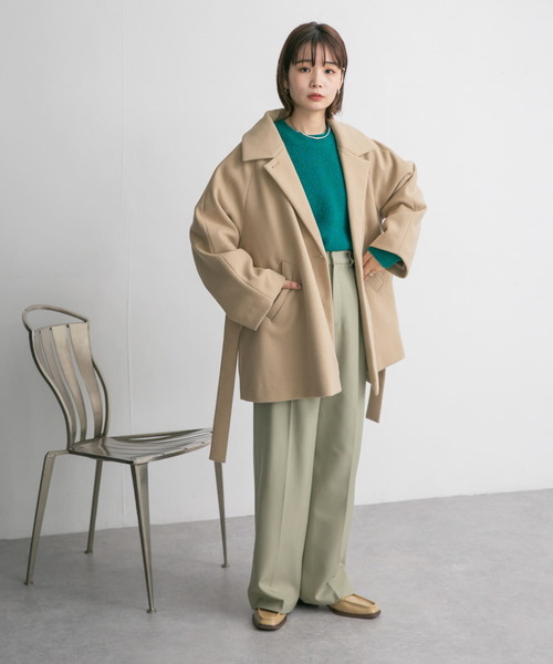 KBF（ケービーエフ） ピーコート ONE ベージュ レディース : ZOZOTOWN