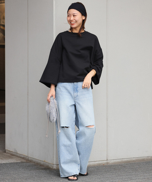 「JOURNAL STANDARD relume」 スウェットカットソー FREE ブラック レディース_画像2