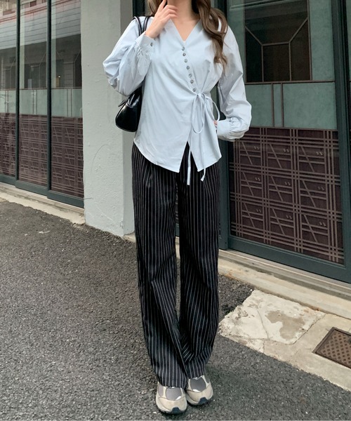 Maison Calme ブラウス シャツ 「26年春夏新作」アシンメトリー