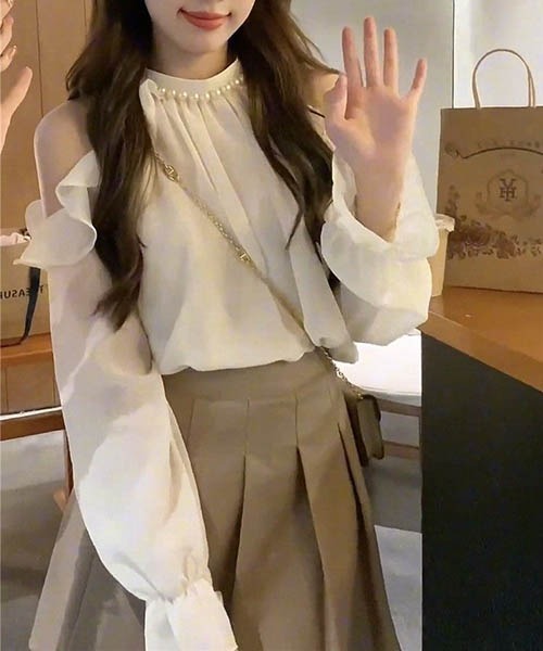 「gossip！ロサンゼルス」 長袖ブラウス FREE アイボリー レディース_画像9