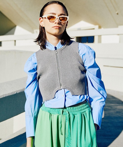 MAISON SPECIALニットベスト MAISON SPECIAL（メゾンスペシャル） ニットベスト FREE グレー