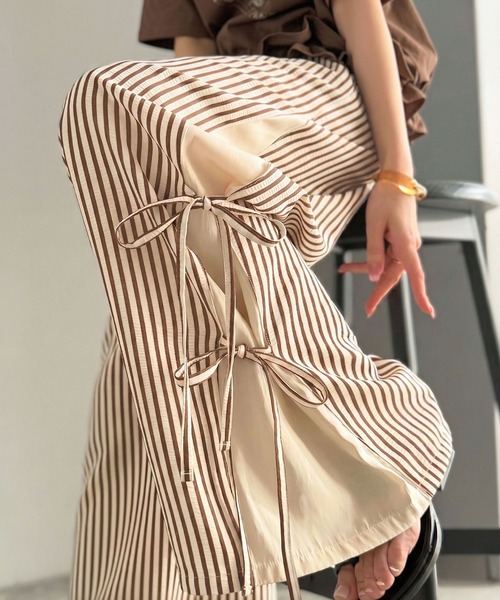 332 パーリーゲイツ プリーツ イージーパンツ ワイドパンツ サイズ1 M mily bilet ワイドパンツ パンツ 「mily bilet」軽やか素材で叶える