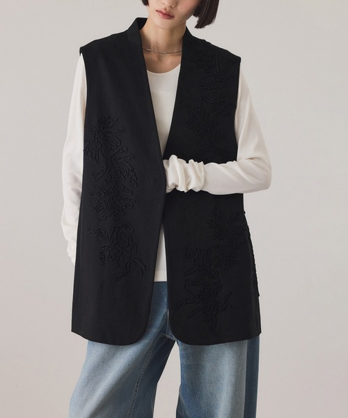 ADAM ET ROPE'（アダムエロペ） ベスト ジレ エンブロイダリージレ