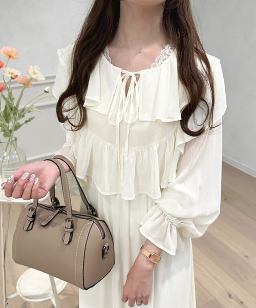 「apres jour」 長袖ワンピース X-LARGE アイボリー レディース_画像2