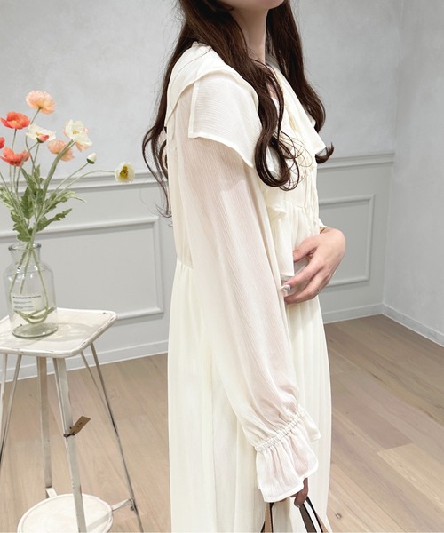 「apres jour」 長袖ワンピース X-LARGE アイボリー レディース_画像4