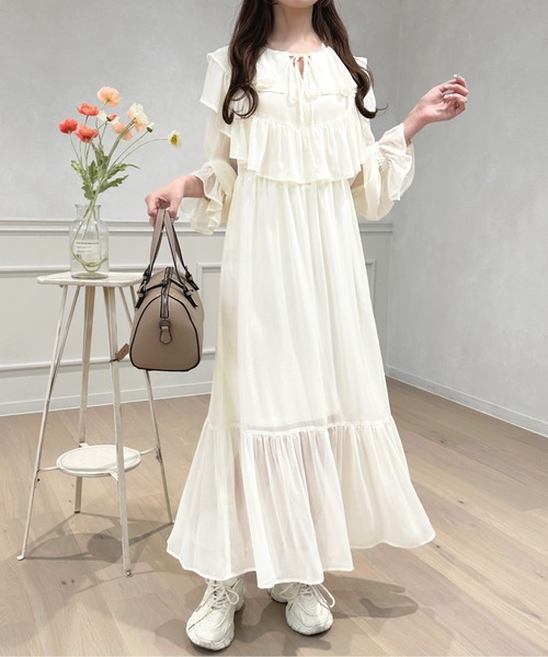 「apres jour」 長袖ワンピース X-LARGE アイボリー レディース_画像7