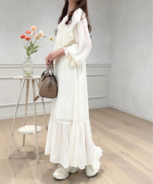 「apres jour」 長袖ワンピース X-LARGE アイボリー レディース_画像8