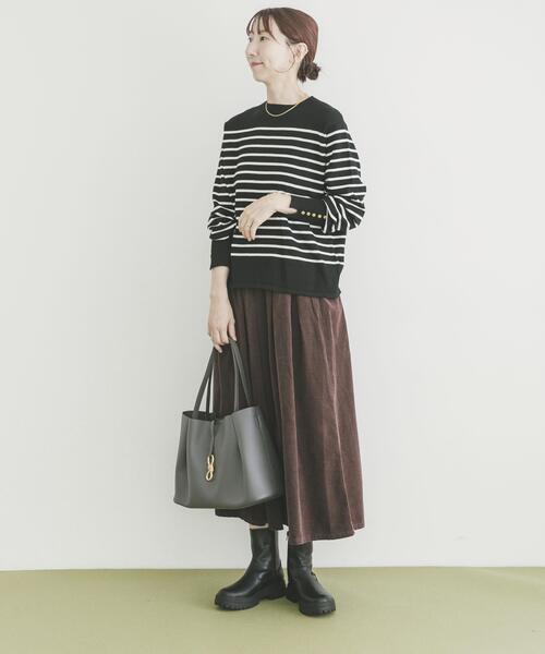 「ITEMS URBANRESEARCH」 フレアスカート FREE ブラック レディース_画像6