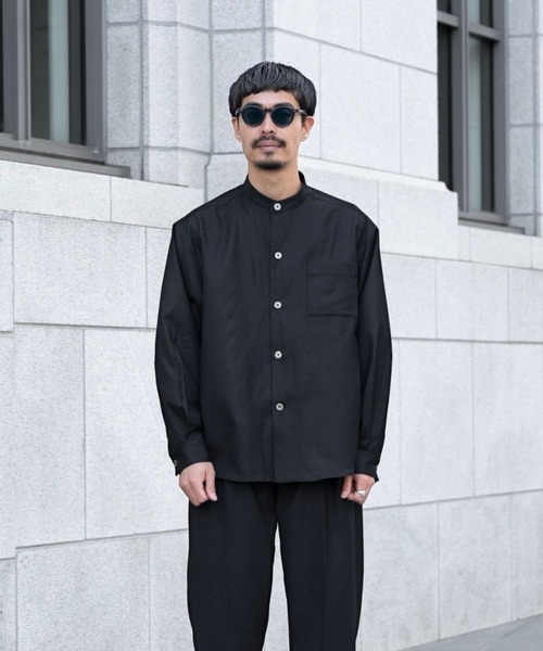 シャツ 「TENON」SUPER 120`s BAND COLLAR SHIRT メンズ_1