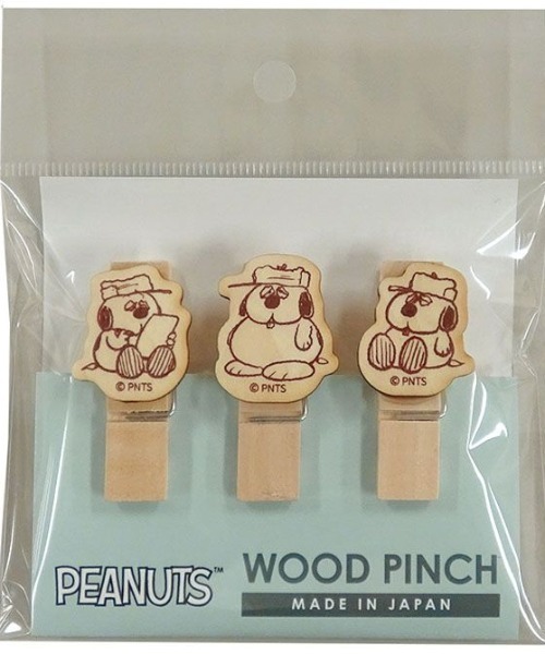 SNOOPY（スヌーピー） 文房具 SN ウッドピンチ3個セット (オラフ