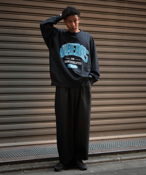 「NUMERALS」 スウェットカットソー MEDIUM ブラック メンズ_画像2