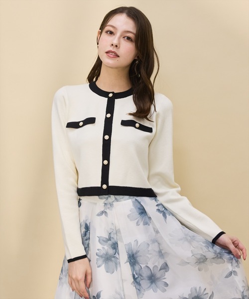 「SWINGLE」 ニットカーディガン FREE ブラック レディース_画像2