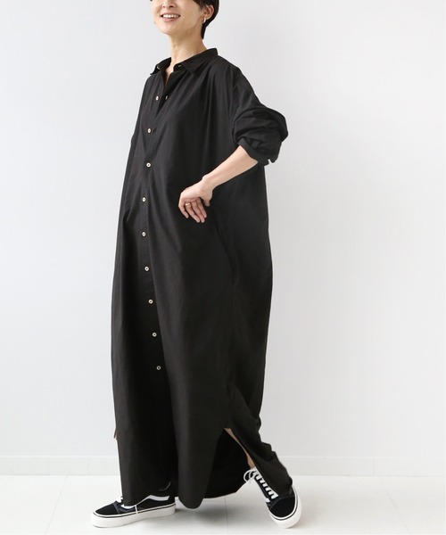 「ARMEN」 シャツワンピース FREE ブラック レディース_画像3