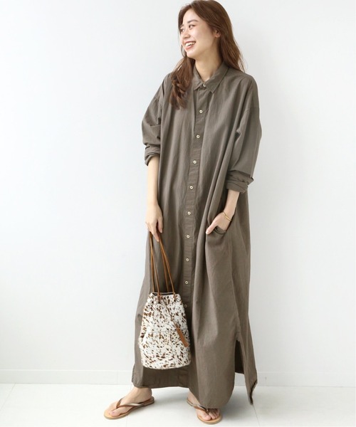 「ARMEN」 シャツワンピース FREE ブラック レディース_画像4