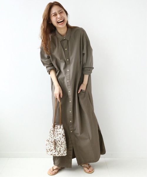 「ARMEN」 シャツワンピース FREE ブラック レディース_画像6