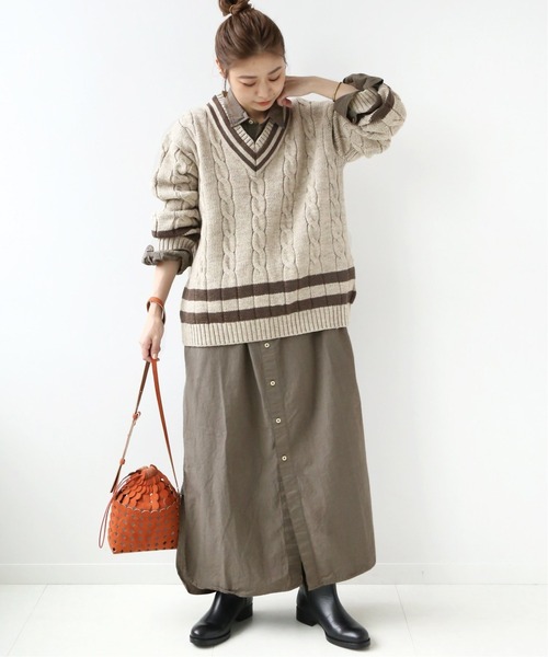 「ARMEN」 シャツワンピース FREE ブラック レディース_画像7