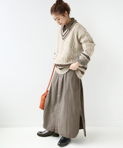 「ARMEN」 シャツワンピース FREE ブラック レディース_画像8