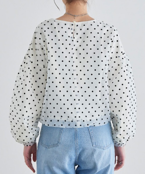 「Pierrot」 長袖ブラウス M オフホワイト レディース_画像5