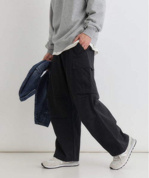 BACK NUMBER ワイドパンツ カーゴパンツ 「BACK NUMBER」コットン