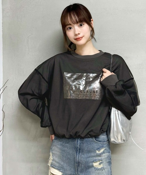 「mily bilet」 スウェットカットソー X-LARGE オートミール レディース_画像3