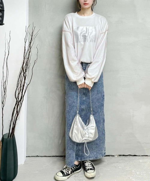 「mily bilet」 スウェットカットソー X-LARGE オートミール レディース_画像7