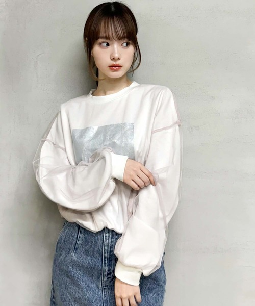 「mily bilet」 スウェットカットソー X-LARGE オートミール レディース_画像8