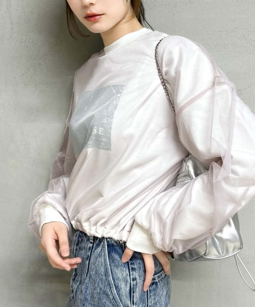 「mily bilet」 スウェットカットソー X-LARGE オートミール レディース_画像9