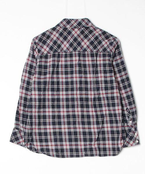 「LULU ON THE BRIDGE」 チェック柄長袖シャツ - ネイビー レディース_画像2