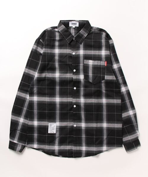 「BENDER TOKYO」 長袖シャツ M レッド メンズ_画像2