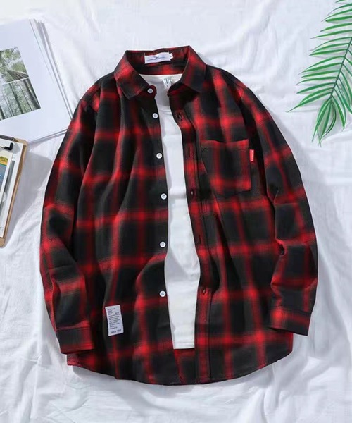 「BENDER TOKYO」 長袖シャツ M レッド メンズ_画像5