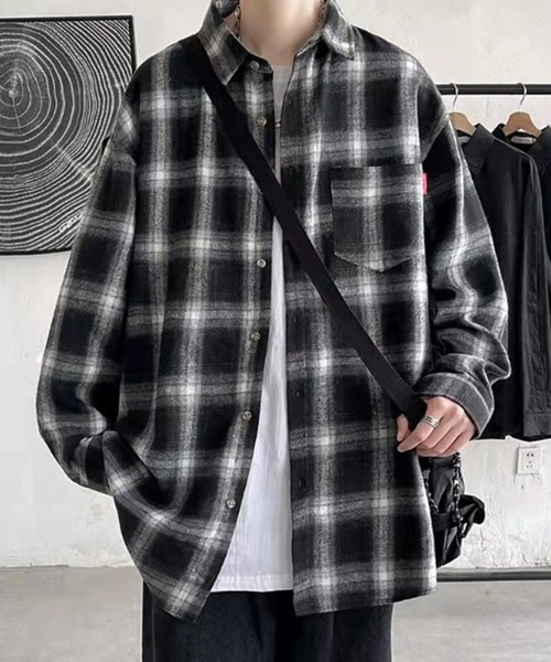 「BENDER TOKYO」 長袖シャツ M レッド メンズ_画像9