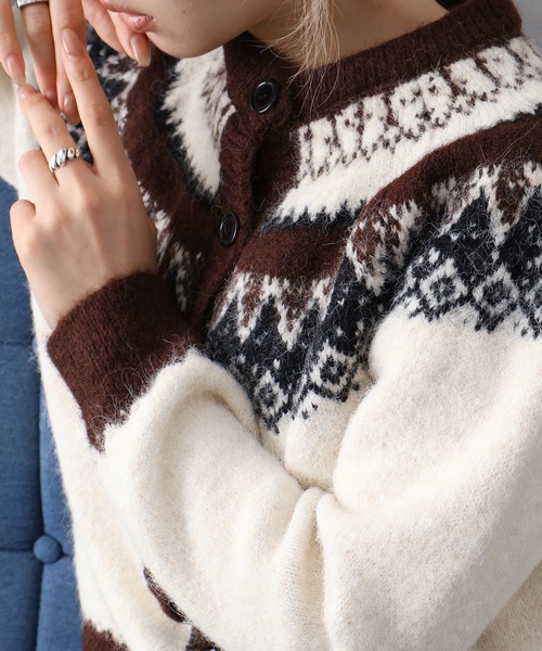 「SpRay」 ニットカーディガン FREE グレー レディース_画像5