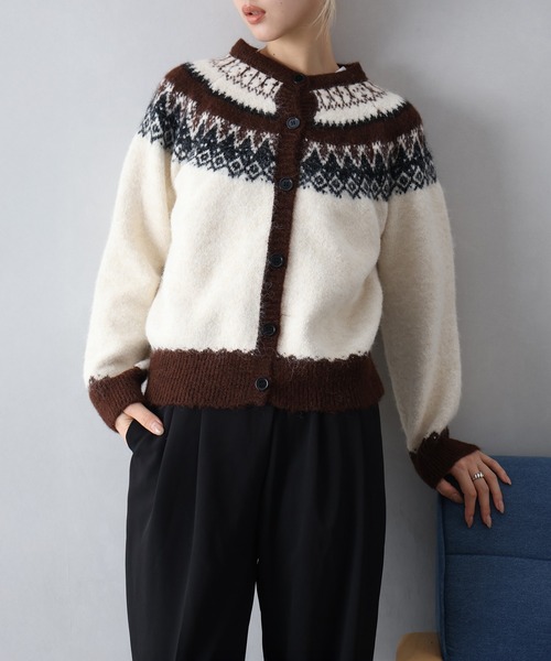 「SpRay」 ニットカーディガン FREE グレー レディース_画像7