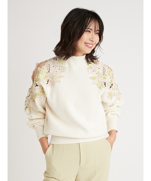 「FRAY I.D」 長袖ニット ONE SIZE ベージュ レディース_画像2