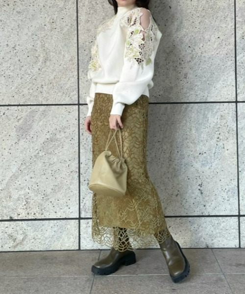 「FRAY I.D」 長袖ニット ONE SIZE ベージュ レディース_画像4