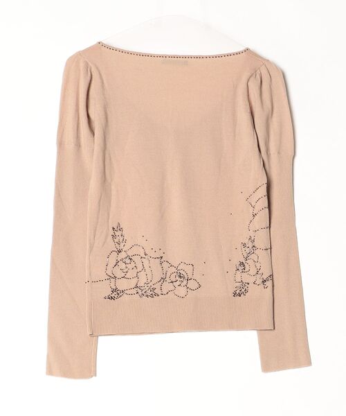 「Marilyn Moon」 刺繍長袖ニット - ベージュ レディース_画像2