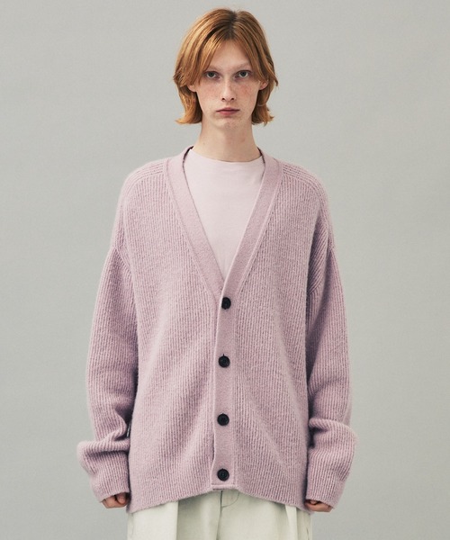 「CITY」 ニットカーディガン 2 ラベンダー メンズ_画像2