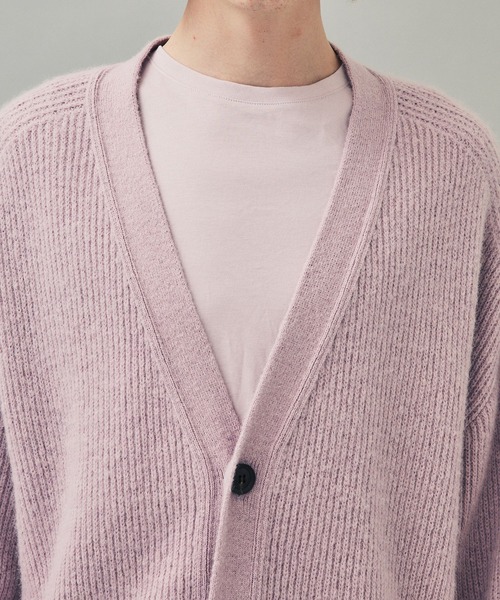 「CITY」 ニットカーディガン 2 ラベンダー メンズ_画像6