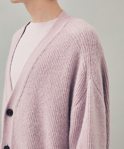 「CITY」 ニットカーディガン 2 ラベンダー メンズ_画像7