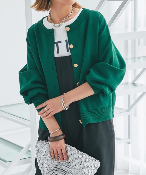 「un dix cors」 ニットカーディガン FREE レッド レディース_画像8